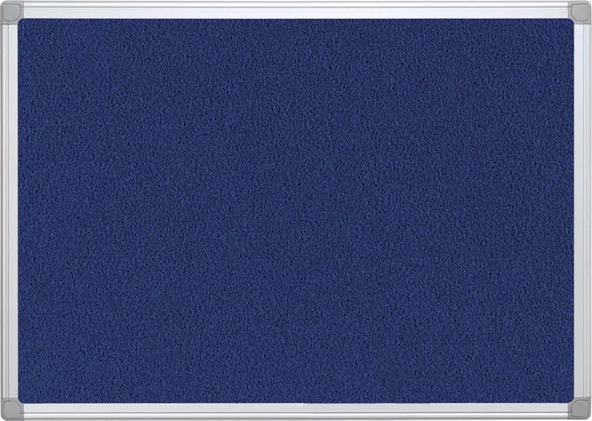 Q-connect textielbord met aluminium frame 60 x 45 cm blauw