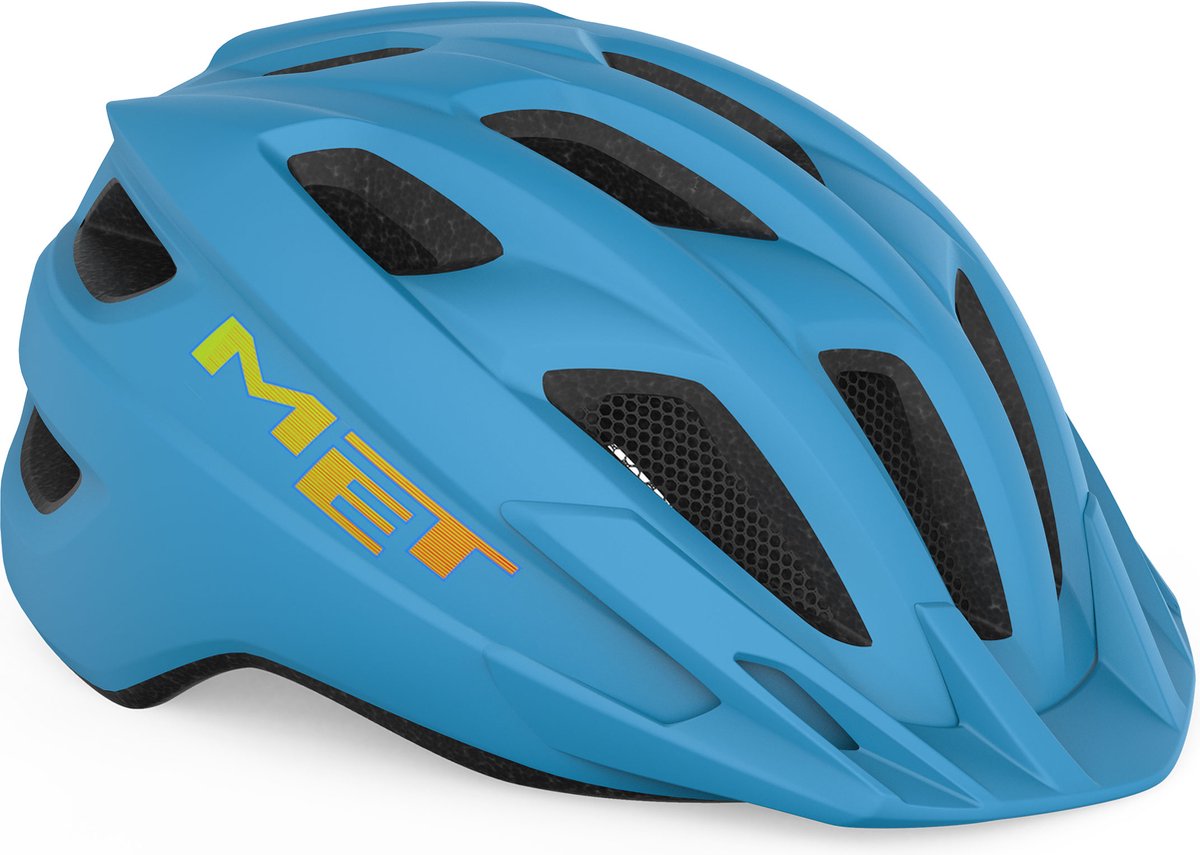 Met crackerjack fietshelm jongens meisjes – fietshelm kinderen – maat unisize (52-57cm) – cyan matt