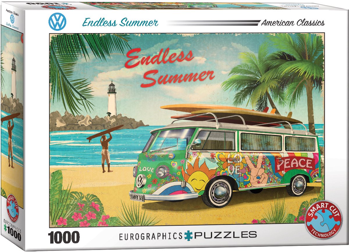 Eurographics volkswagen - vw endless summer - 1000 stukjes 68×48cm (b×h) - legpuzzel