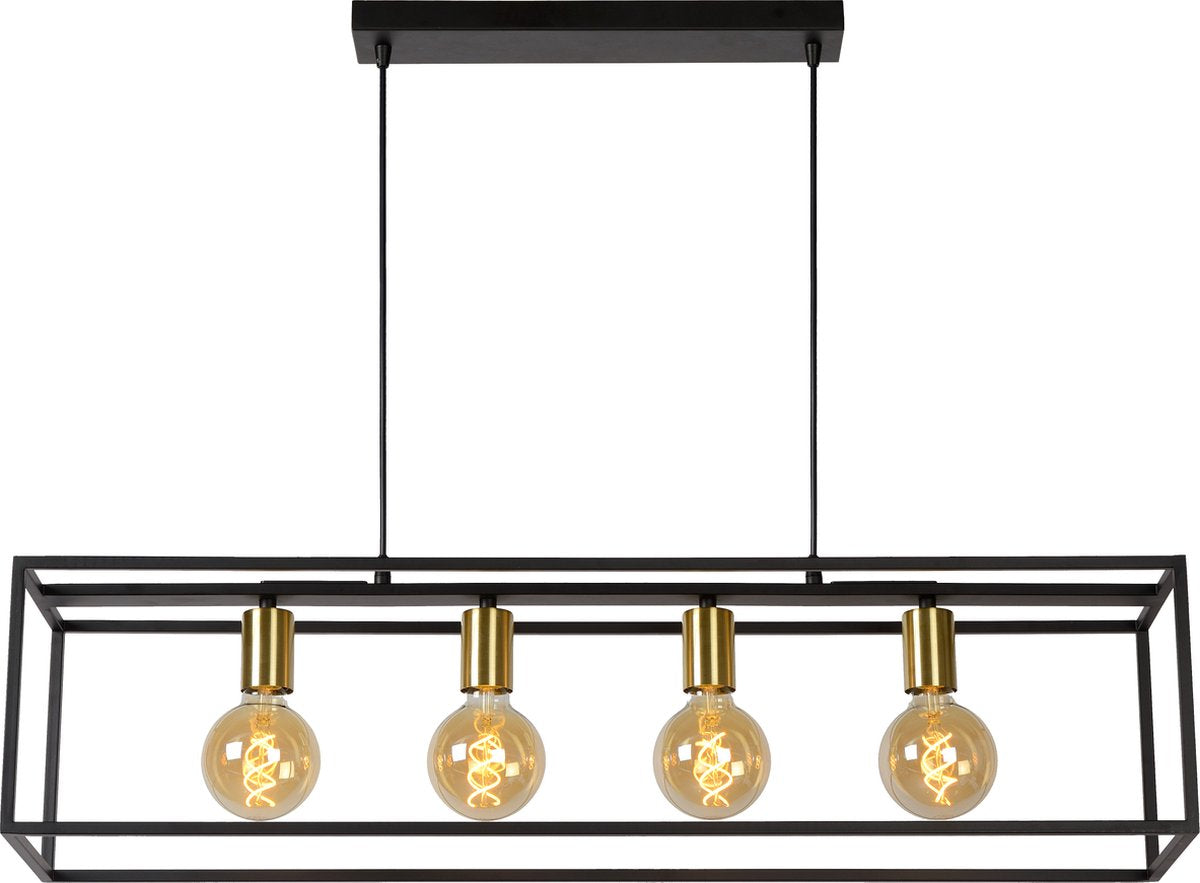 Lucide ruben - hanglamp - 4xe27 - zwart