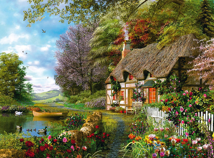 Ravensburger puzzel country cottage - legpuzzel landschap 1500 stukjes.