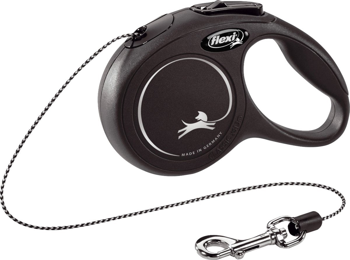Flexi rollijn classic cord zwart