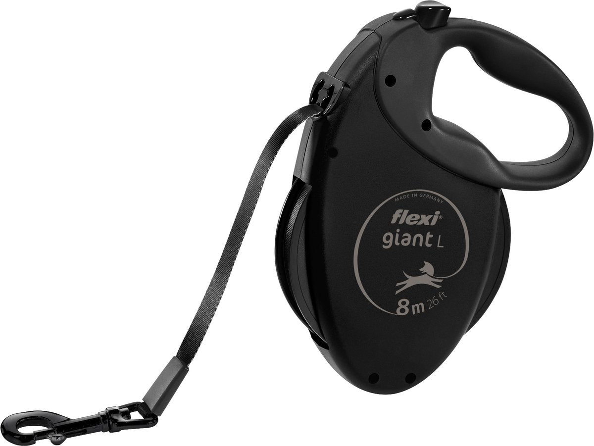 Flexi rollijn giant tape black edition zwart - 8 mtr tot 50 kg