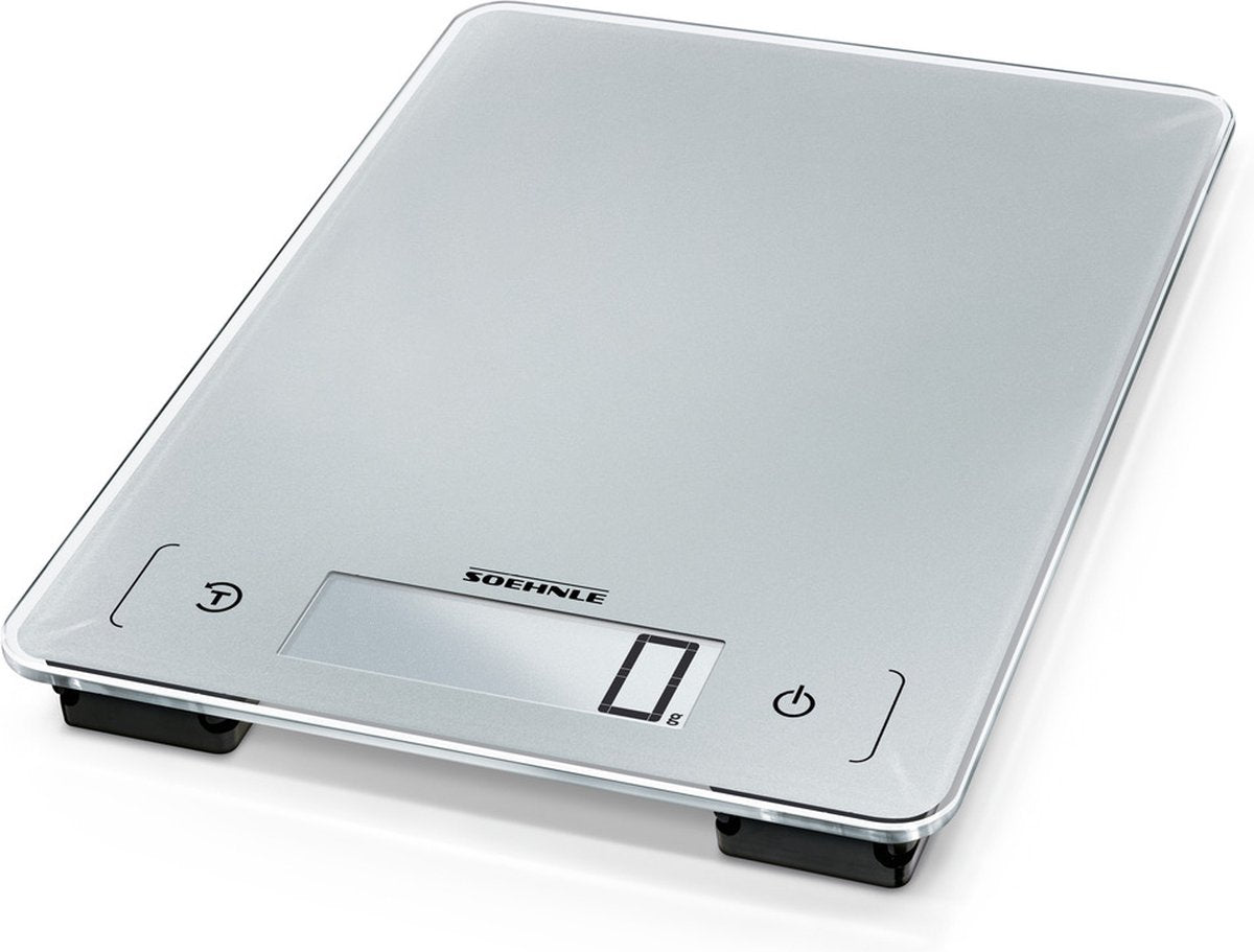 Soehnle keukenweegschaal page aqua proof - digitaal - waterproof - 1 gram nauwkeurig - tot 10 kg - zilver
