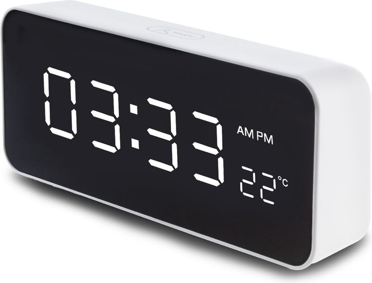 Greenblue gb397 - digitale wekker met alarm en thermometer - klok - usb-kabel - wit