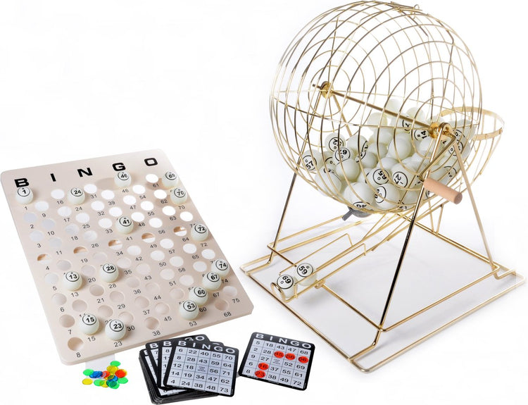Hot games bingomolen xl - groot koperen molen met 75 ballen - 50 cm