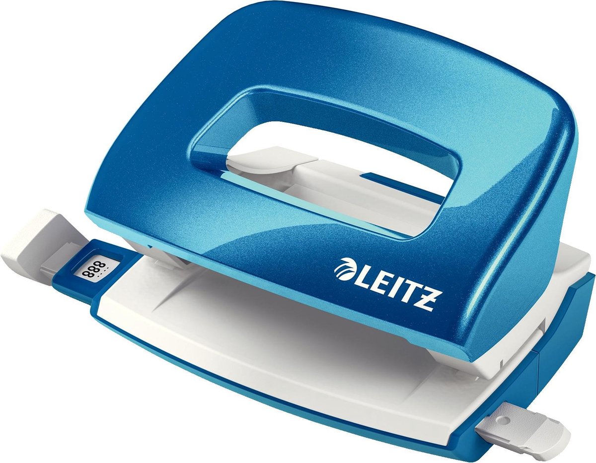 Leitz wow mini perforator - tot 10 vel - voor thuis - blauw