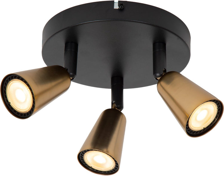 Lucide tiana - plafondspot (plafondlamp) - 3xgu10 (mr16) - champagne kleur - essential