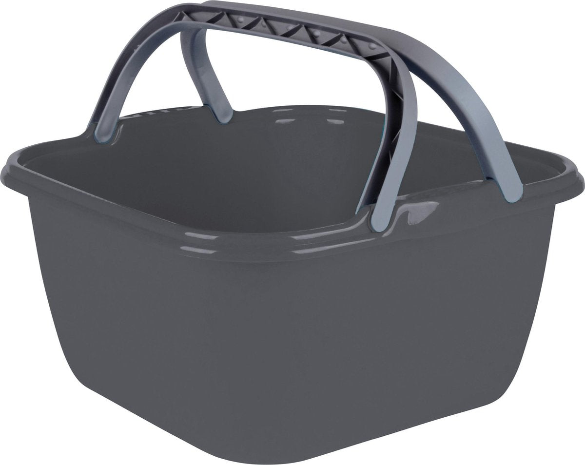 Bo-camp - afwasbak camping - vierkant - 13 liter - grijs