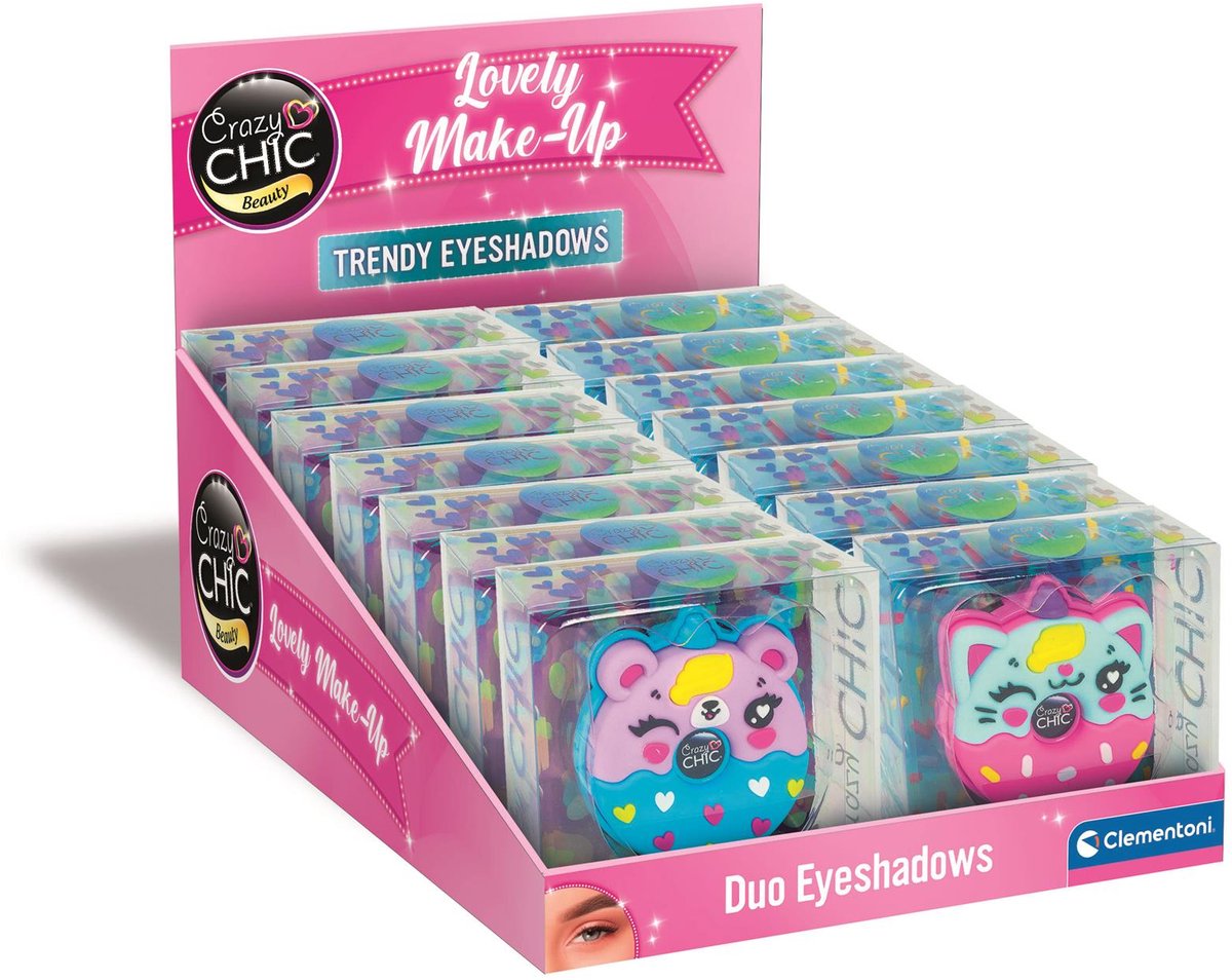 Clementoni - crazy chic - oogschaduw - 2 kleuren - animal donuts - vanaf 6 jaar