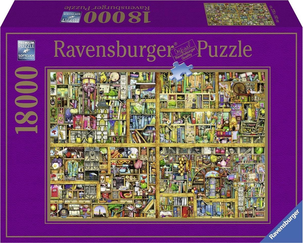 Ravensburger puzzel colin thompson magical bookcase - legpuzzel - 18000 stukjes
