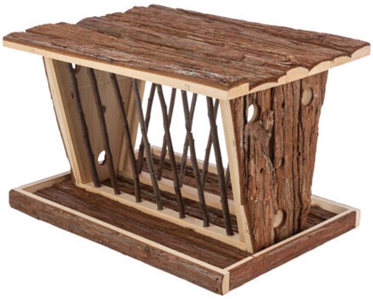 Menno's dierenwereld trixie hooiruif met bodem en deksel schorshout 40x22c30cm