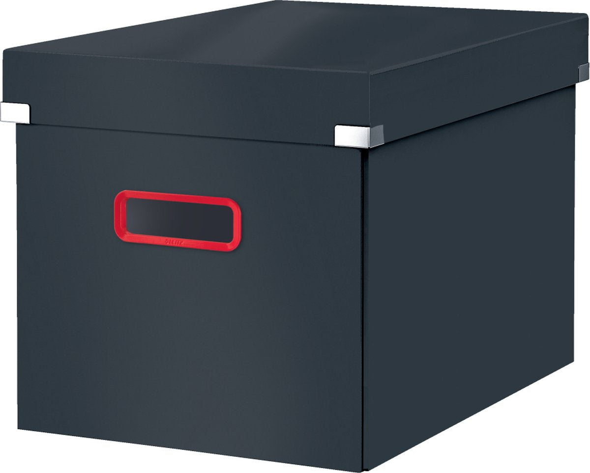 Leitz click store grote opbergdoos - 80% gerecycled karton - 32 x 31 x 36 cm (bxhxd) - opvouwbare opbergdoos met deksel - fluweel grijs