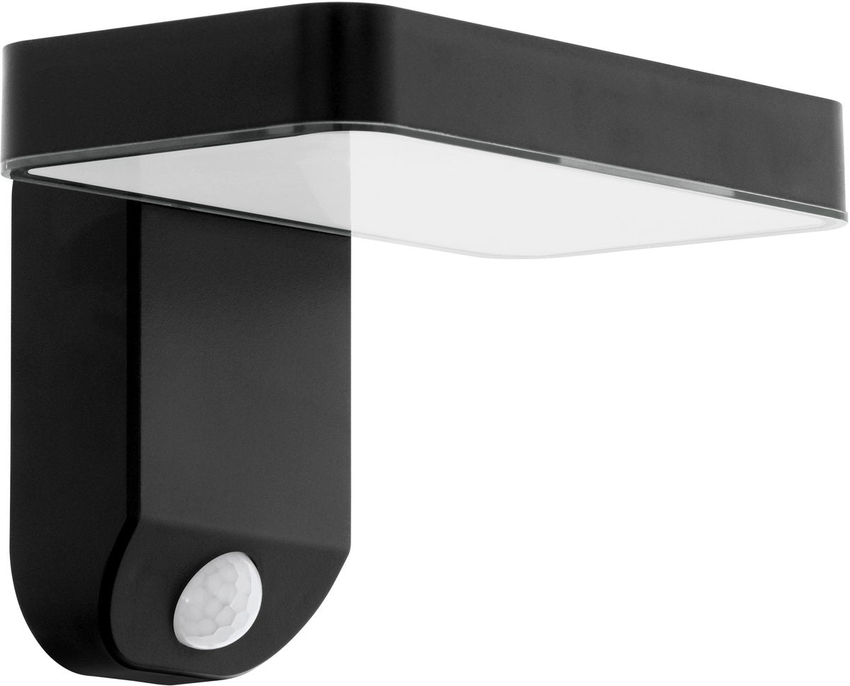 Eglo pastion solar wandlamp buiten - sensor - solar - 18 cm - zwart
