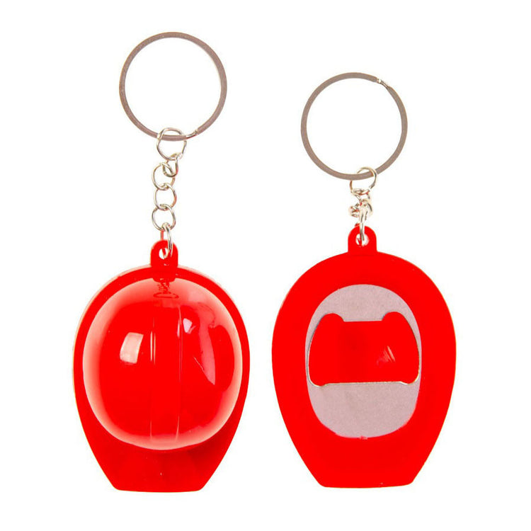 Duckiez sleutelhanger gekleurde helm met flessenopener