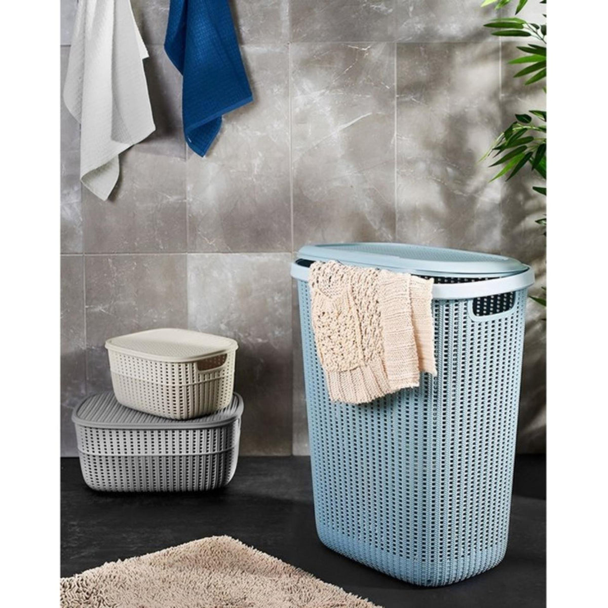 Keeeper wasbox arne blauw 57l