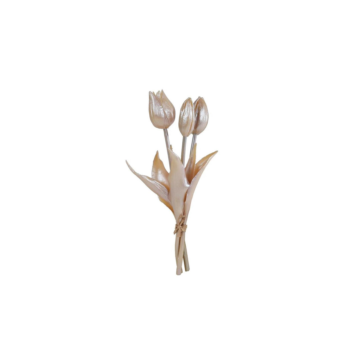 Kunstbloem tulp 3x champagne goud 25cm