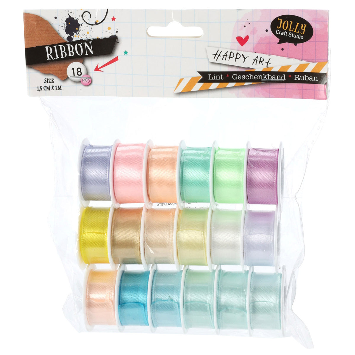 Decoratief lint kleur, 18st.