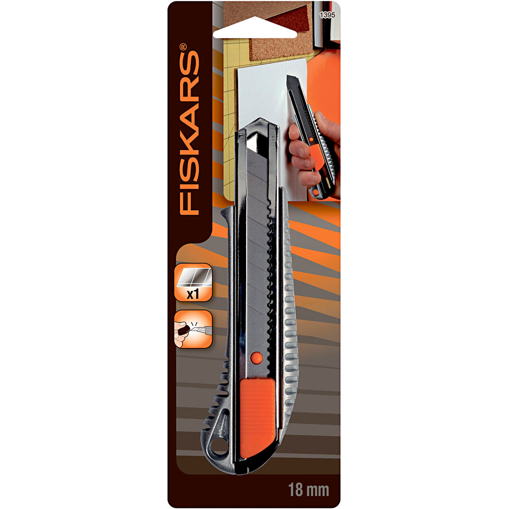 Fiskars - professioneel behangmes - 18mm - automatische blokkering - metalen korpus