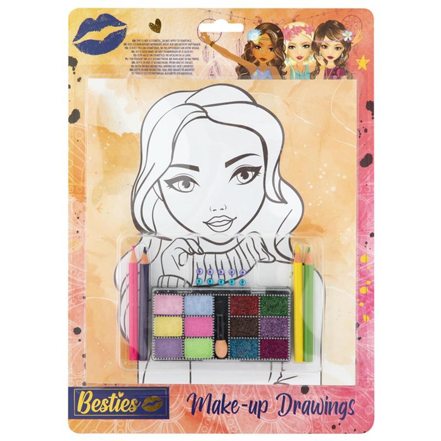 Creative craft group besties make-up tekeningen a4