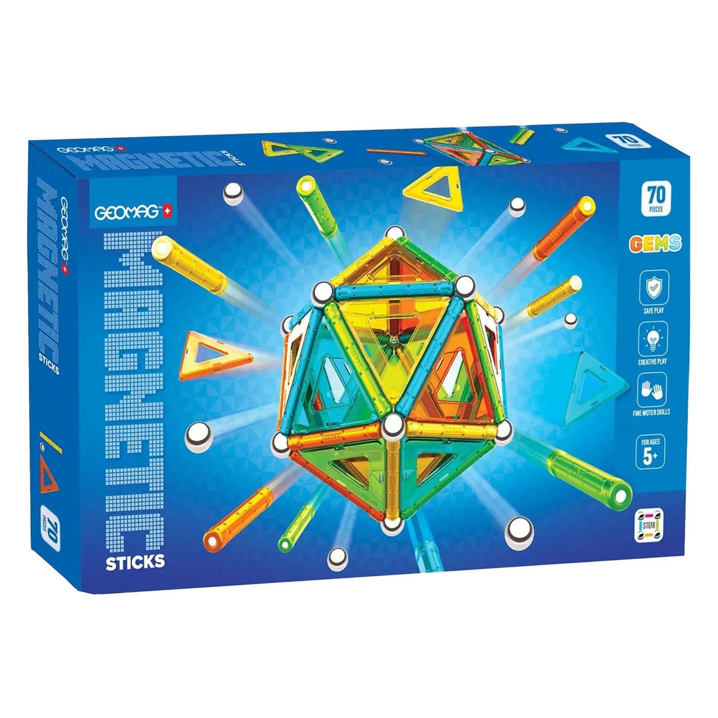 Geomag magnetische sticks edelstenen set - 70dlg.