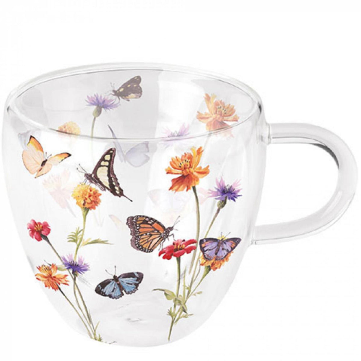 Ambiente theeglas dubbelwandig butterfly 200ml