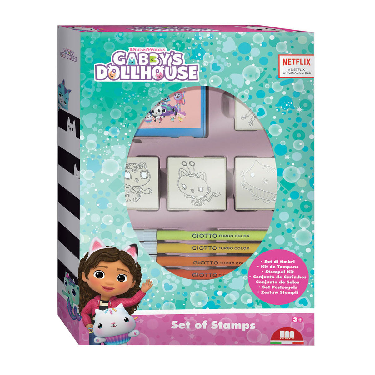 Multiprint gabby's poppenhuis stempelset met 4 stempels