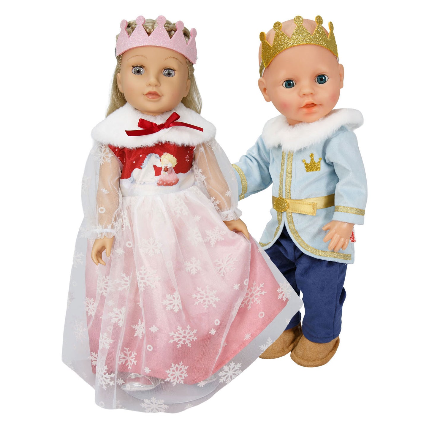 Heless poppenjurk winterprinses lumi met kroon en cape - maat 35-45 cm