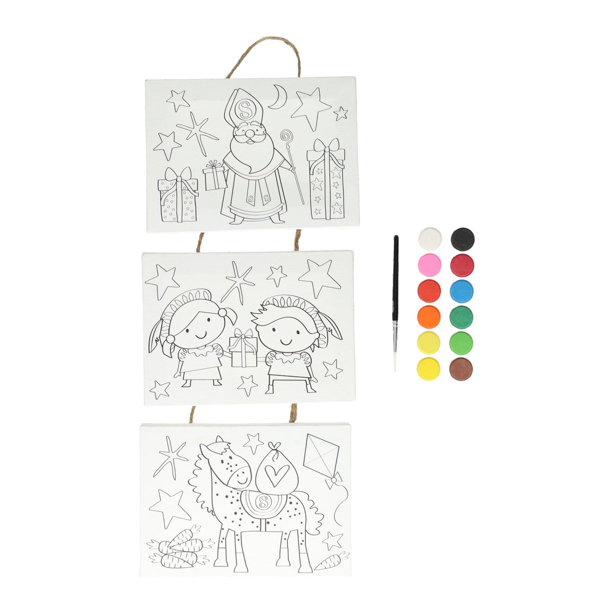 Wins holland canvas collage sinterklaas verfset, 3st.