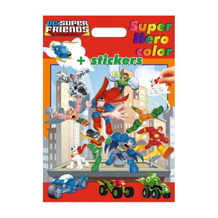Boek specials nederland bv dc superfriends super hero kleur- en stickerboek