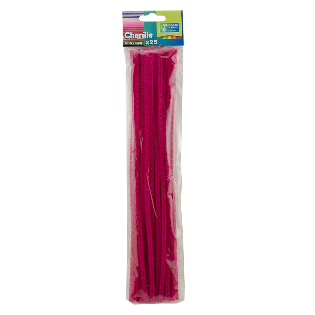 Vaessen creative • chenilledraden 6mm 25st. 30cm fuchsia