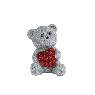 Sculptuur bear heart 7x6x9cm | 4 stuks