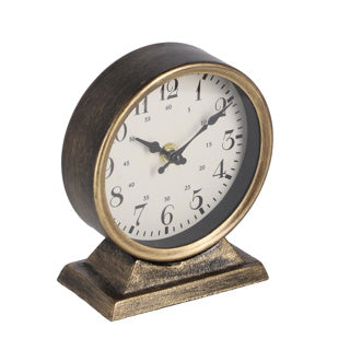 Overige merken metalen klok caroline 13x6.5x15 cm goud