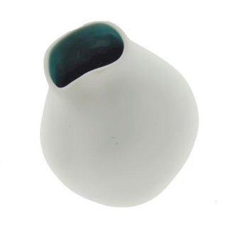 No brand vaas keramiek 9 cm wit blauw | 2 stuks