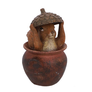 Sculptuur squirrel bruin 2 assorti 11,5x10,3x17cm