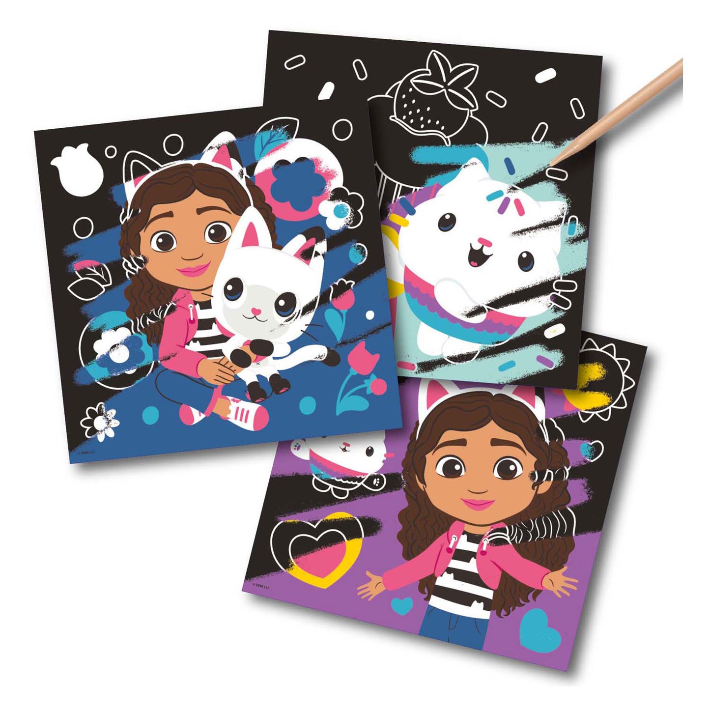 Moxy scratch kaarten gabby's poppenhuis set, 7dlg.
