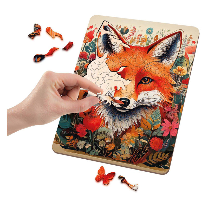 Moxy houten puzzel fox unieke vormen, 130pcs