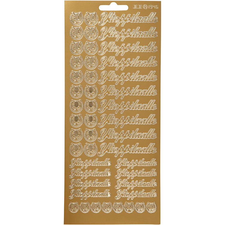 Stickers, ylioppilaalle, vel 10x23 cm, goud, 1 vel
