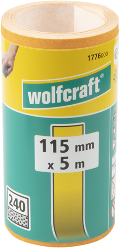 Wolfcraft schuurpapierrol | voor hout metaal | 5m x 115mm | korrel 240 | 1 stuk - 1776000
