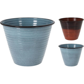 Bloempot metaal 2 assorti kleuren | 2 stuks