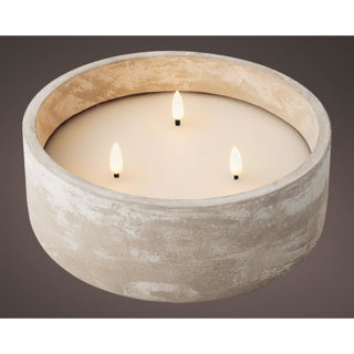 Kaemingk led kaars beton buiten dia 20 cm x hoogte 8cm | 2 stuks