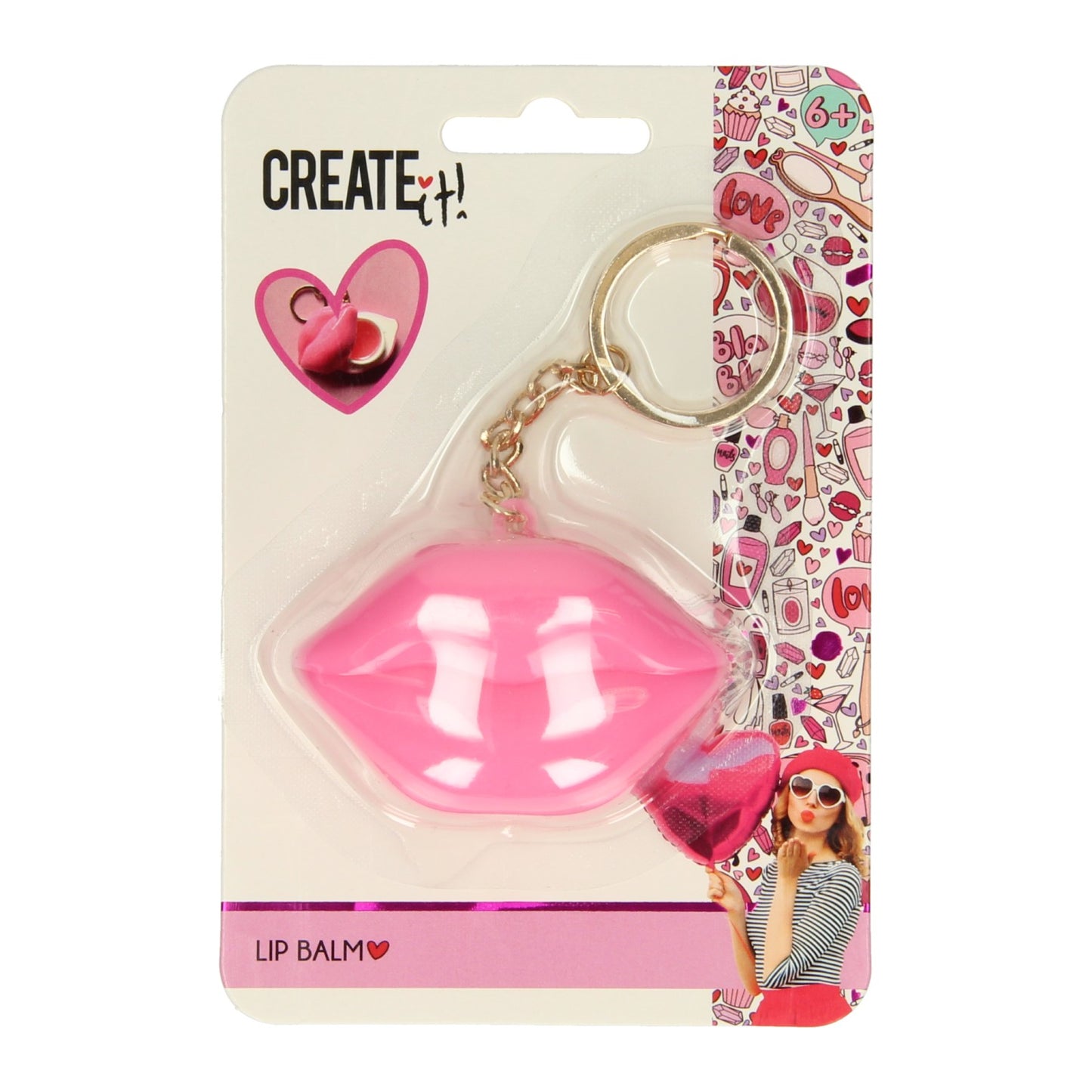Create it! hart lippenbalsem sleutelhanger