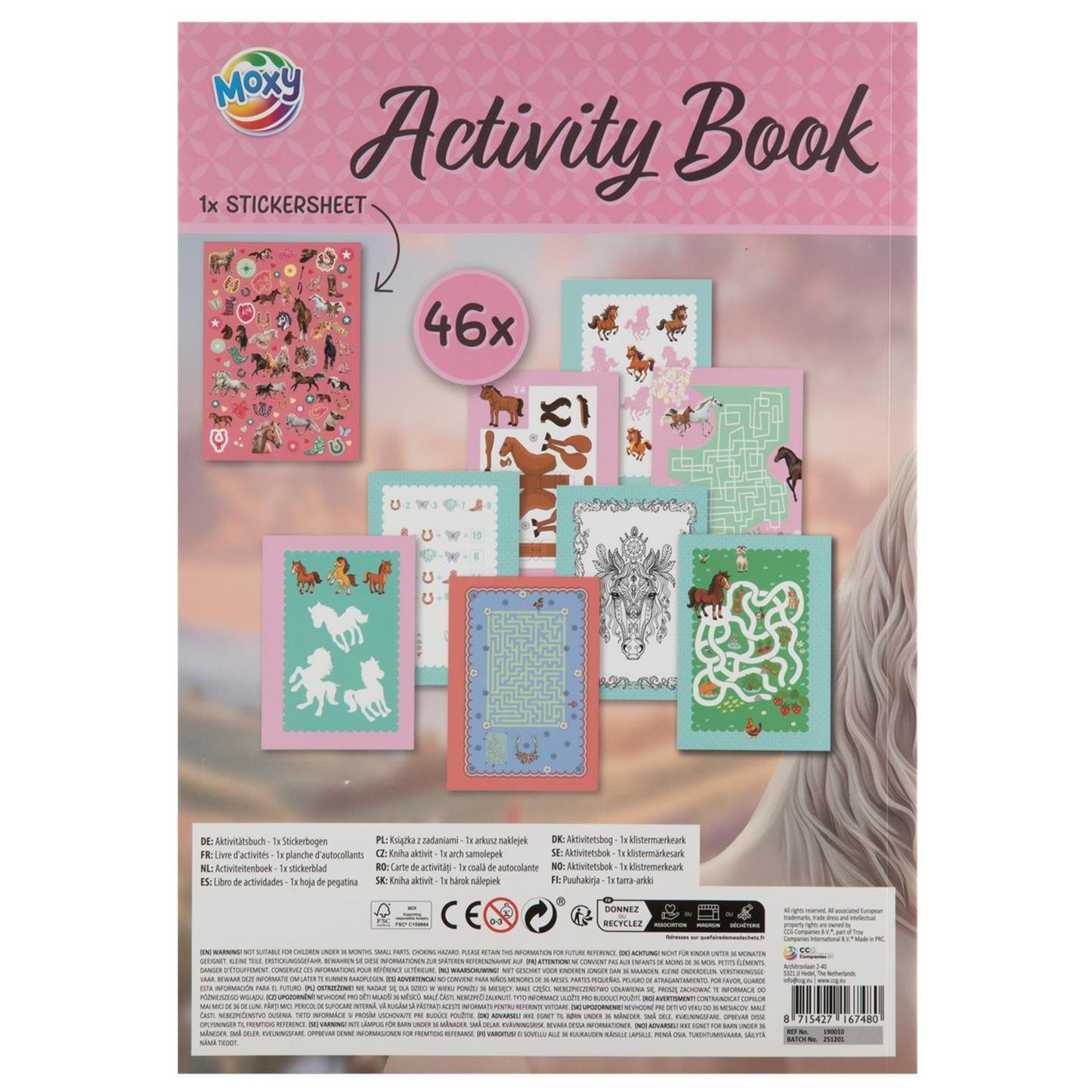 Moxy horses activiteitenboek met stickers a4 24 pagina's 29,7x21cm