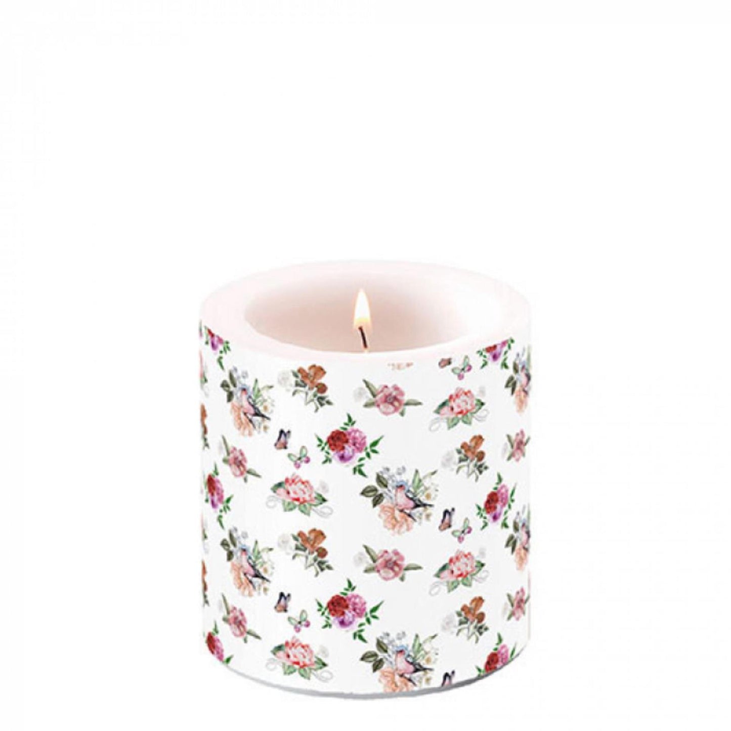 Ambiente kaars klein charlotte white dia7,5x9cm paraffine