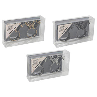 Servetring 2 stuks rendier 3-ass kleur goud zilver zwart | 12 stuks