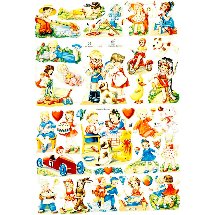 Vintage plaatjes, kinderen, vel 16,5x23,5 cm, 2 vel 1 doos