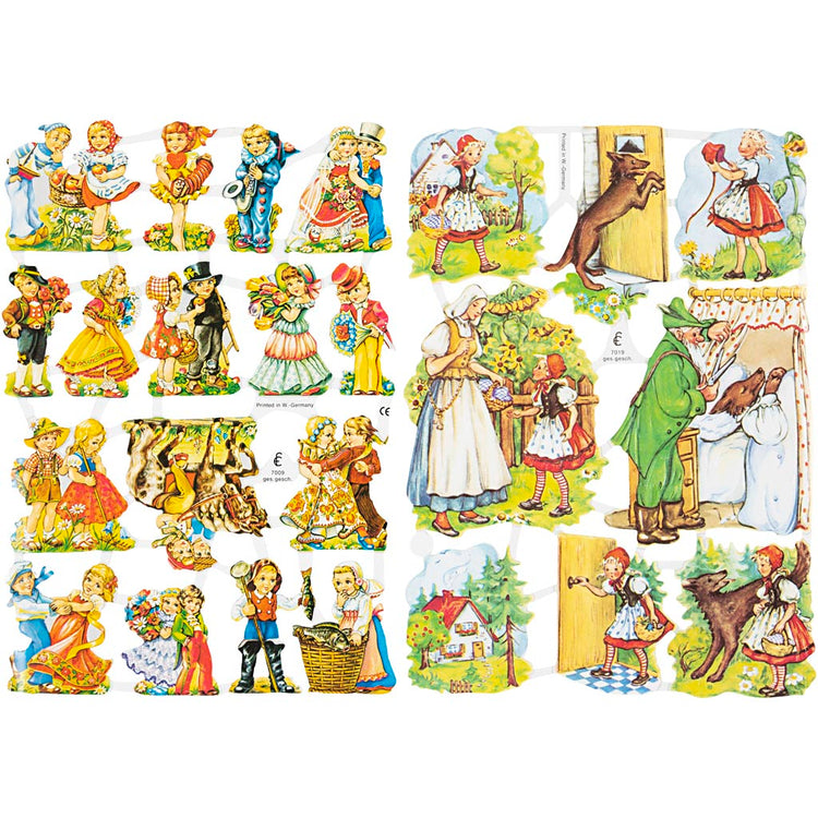 Vintage plaatjes, sprookje, vel 16,5x23,5 cm, 2 vel 1 doos
