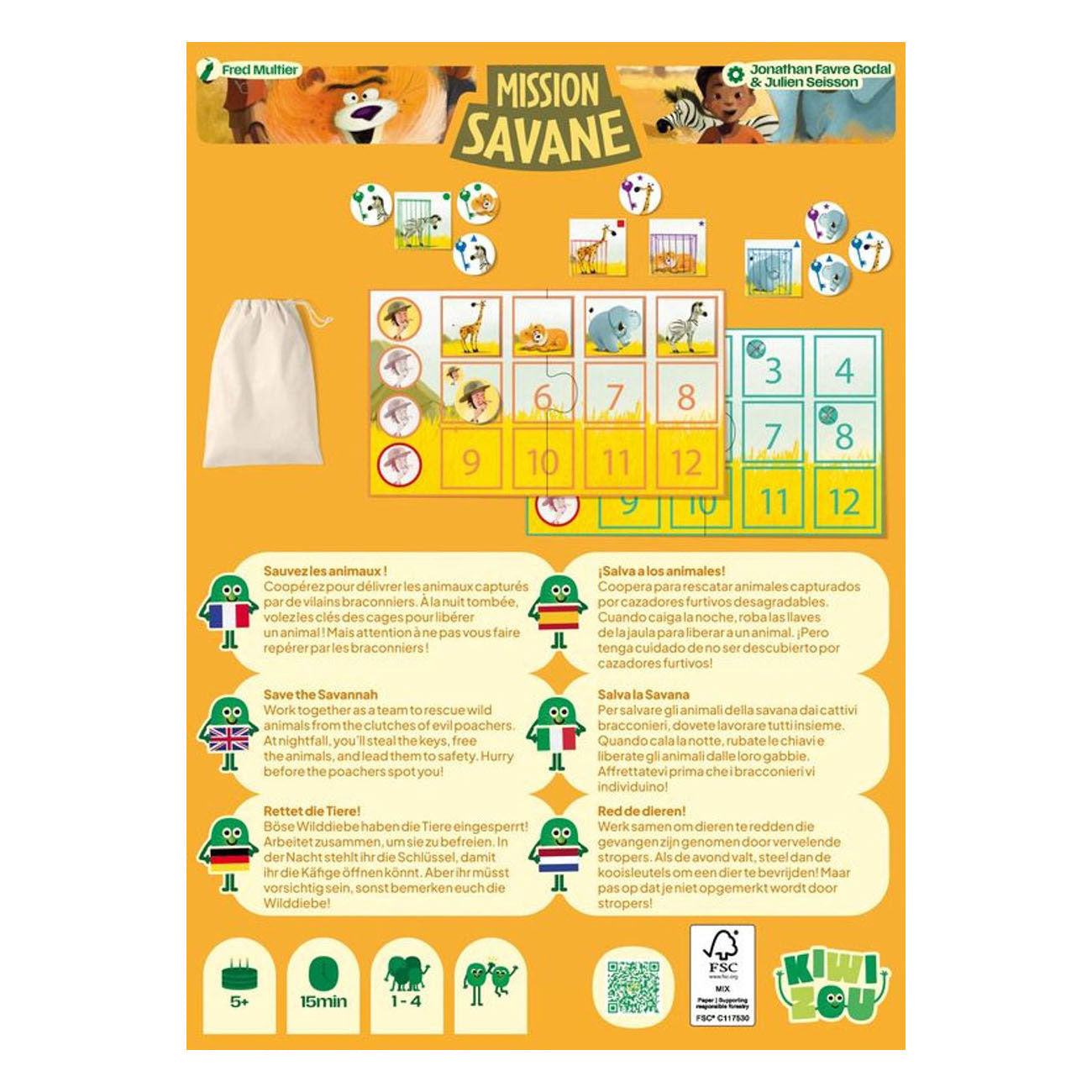 Geronimo games mission savane - - kiwizou - kinderspel - vanaf 5 jaar oud - van 1 tot 4 spelers