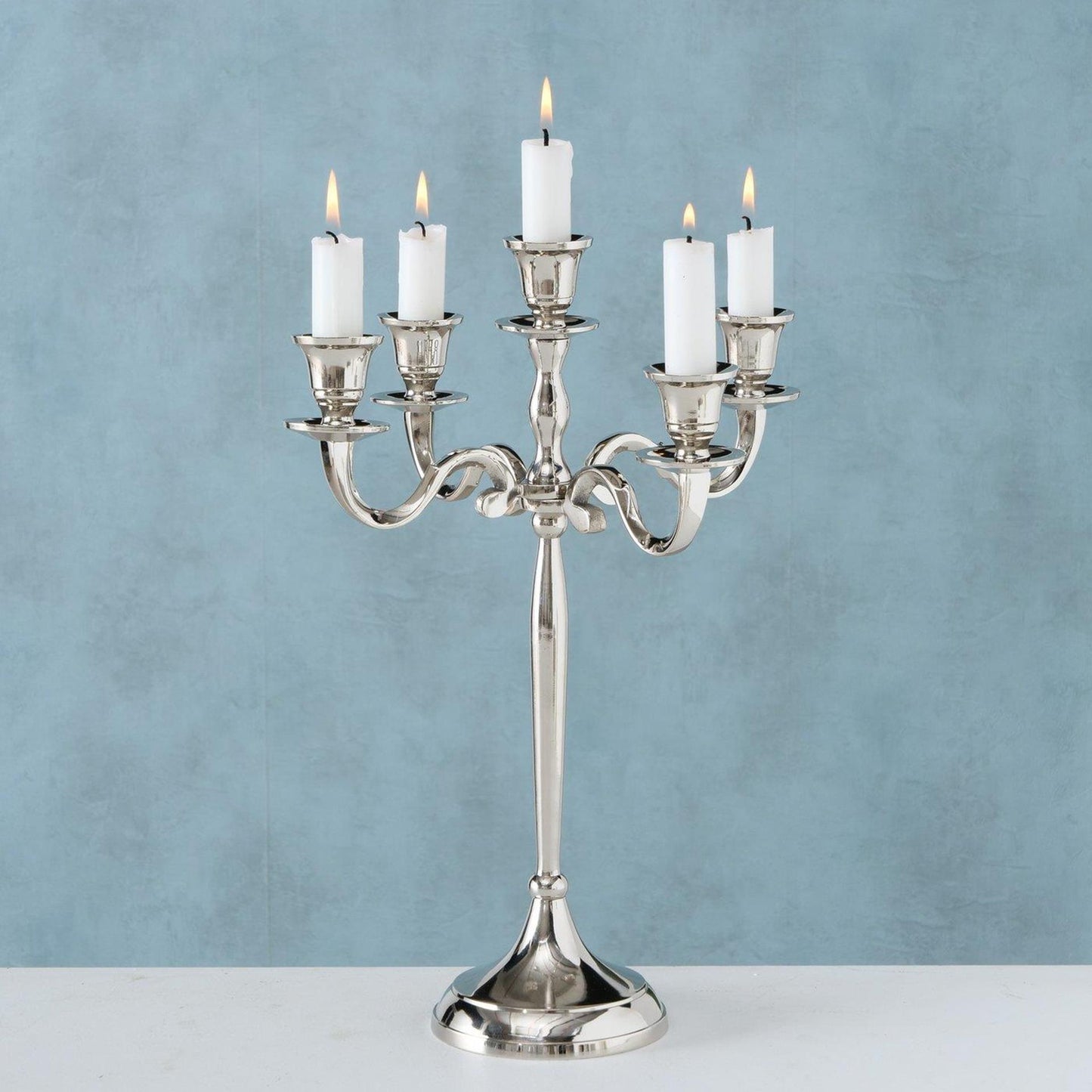 Boltze home kandelaar victoria zilver 27x38cm
