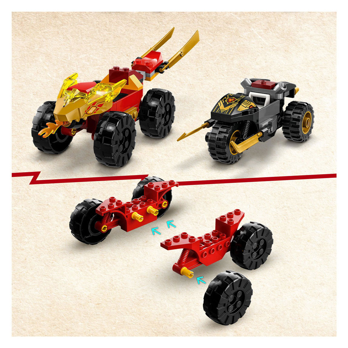 Lego LEGO Ninjago 71789 Kai en Ras' Duel Tussen Auto en Motor